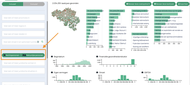 geavanceerd zoeken filteren op natuurlijke personen